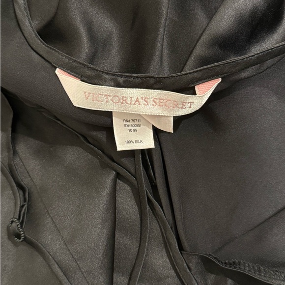 Victoria's Secret 100% Silk black Maxi slip dress cowl neckline Large - Picture 9 of 9